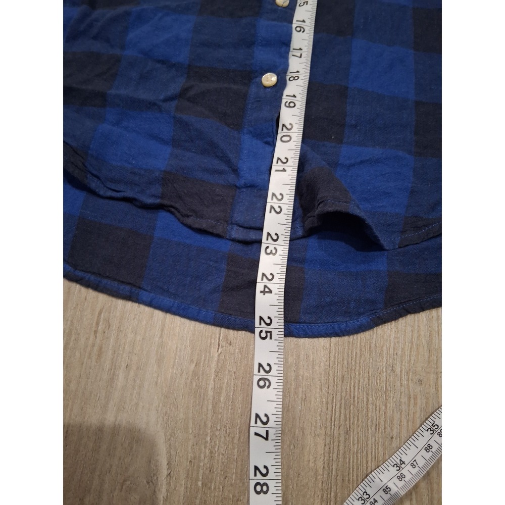 Lucky Brand Womens Blue Black Buffalo Plaid Short Sleeve Button Down Shirt M - Picture 5 of 5